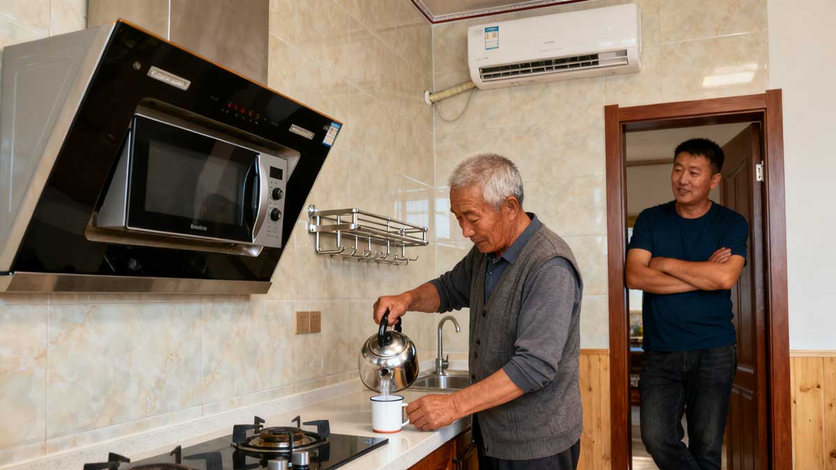 内蒙古乌兰察布市红旗村张大爷家的温暖蜕变：一套系统改变三代同堂的冬日生活