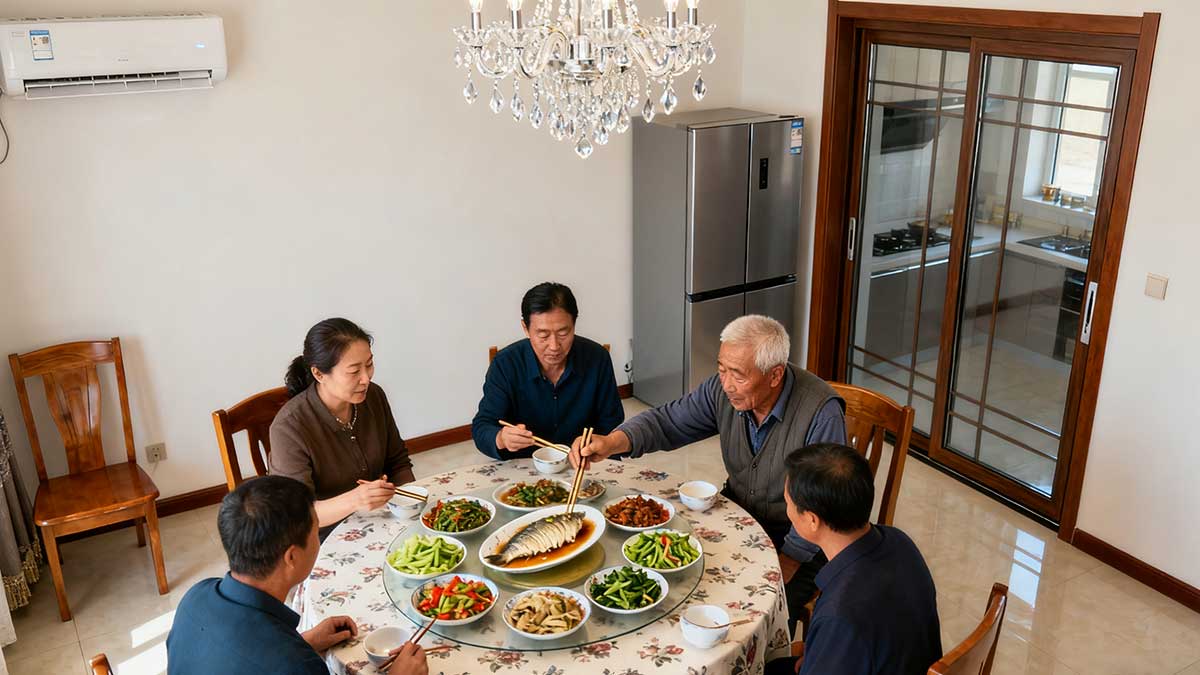 内モンゴル・ウランチャブ市紅旗村の張おじいさん家における暖房革命：1つのシステムが3世代の冬の生活を変えた